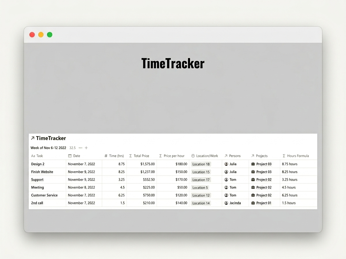 Billable Hours Tracker — view 2