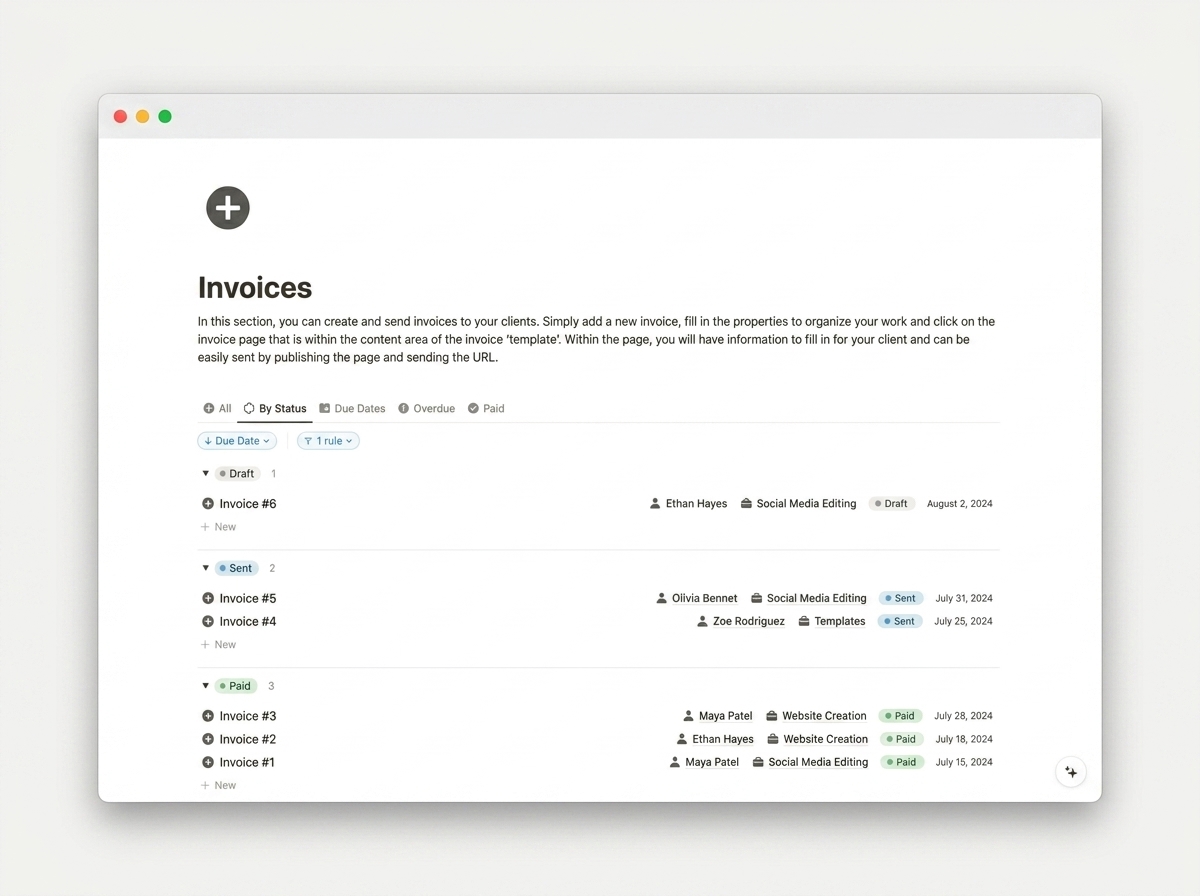 Freelance Business Hub — Invoicing