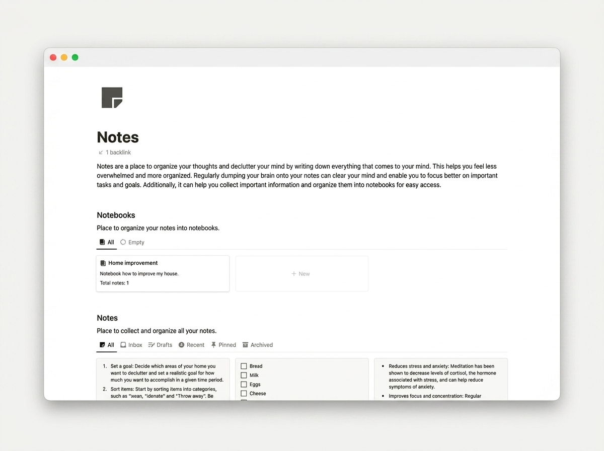 Personal Productivity OS — Note library