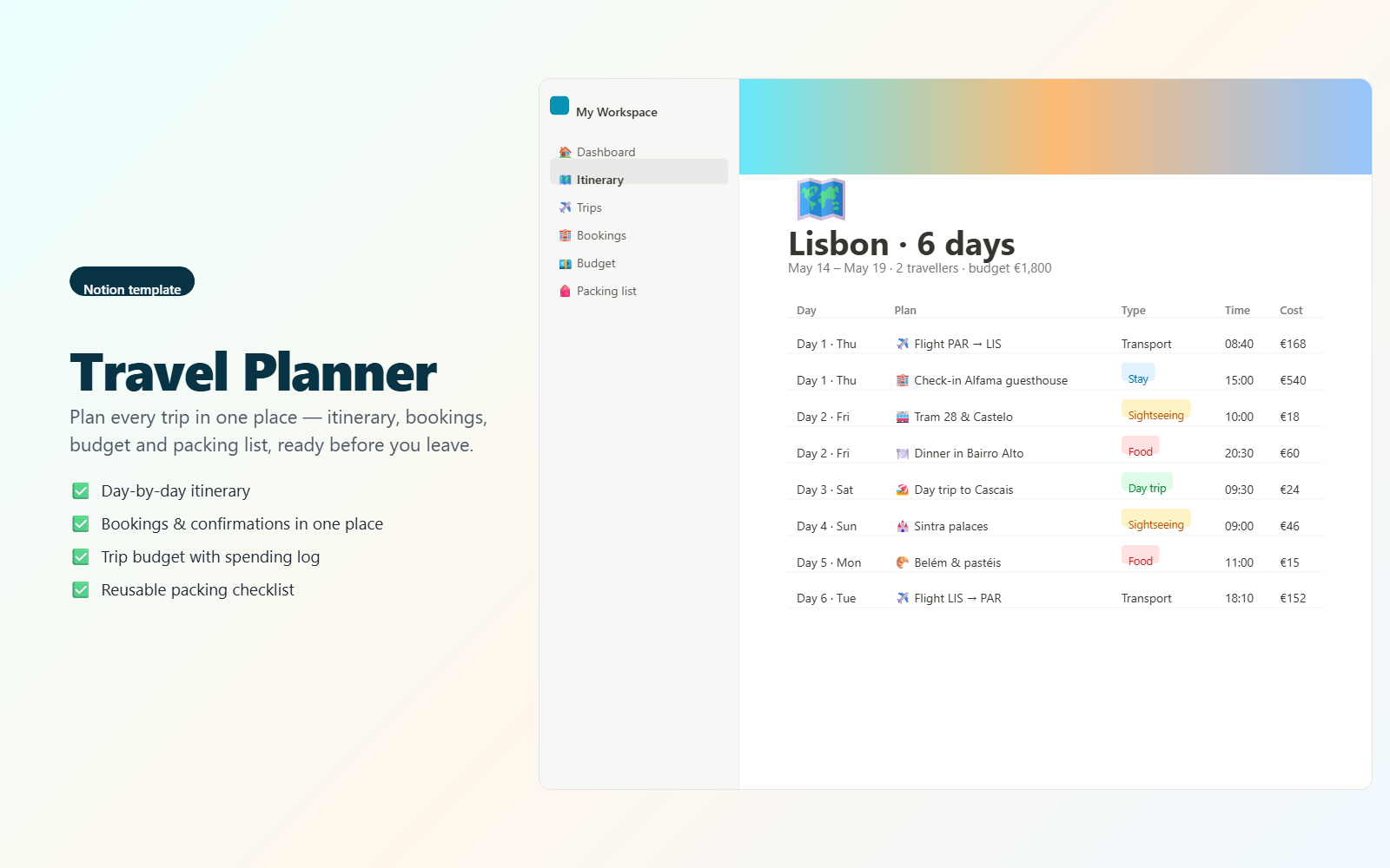 Travel Planner — preview