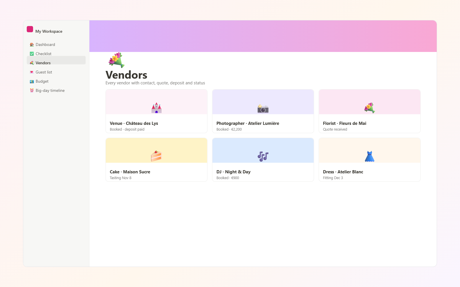 Wedding Planning Hub — view 3