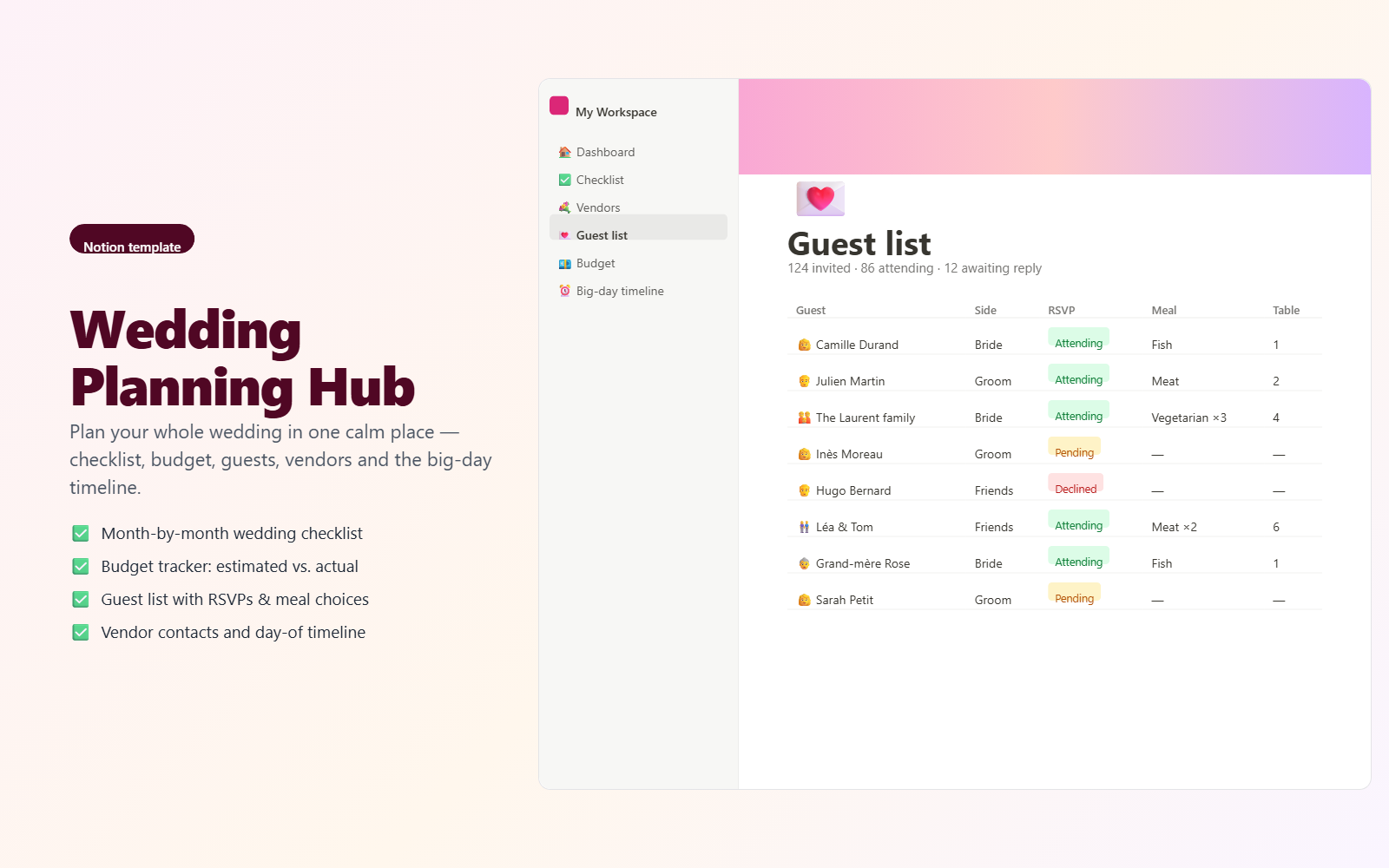 Wedding Planning Hub — preview